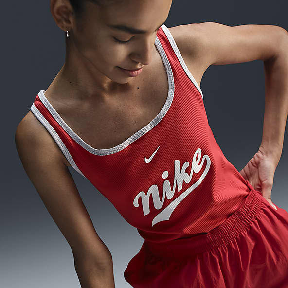 Nike red shirts womens sale